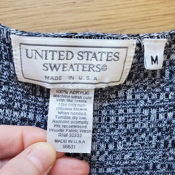 Vintage 90s United States Sweaters Gray Duster Cardigan - Picture 5 of 6